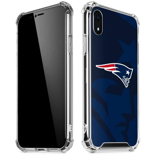 Skinit Clear Phone Case Compatible with iPhone XR - Officially Licensed NFL New England Patriots Double Vision Design