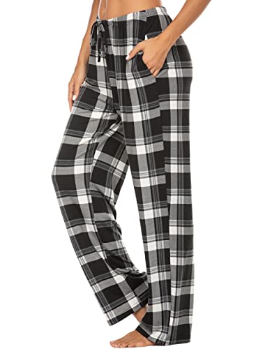 Ekouaer Womens 2 Pack Lounge Pants Comfy Pajama Pants Plaid Pajama Bottoms With Pockets Drawstring Pj Bottoms Pants #TOP2