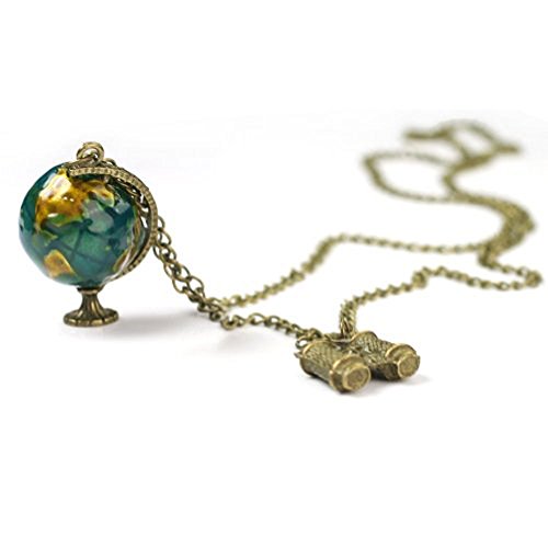 Leegoal Retro Pendant Globe Telescope Style Chain Charm Ornate Coat Sweater Vintage Necklace #TOP3