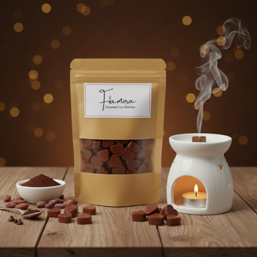 Image of Wax Melts | Organic Soy Wax | Essential Oil Infused | Chocolate Fragrance | Heart Shape Aroma Melts | Sweet Room Freshener | Safe Smoke-Free Home Scent | 80 GMS