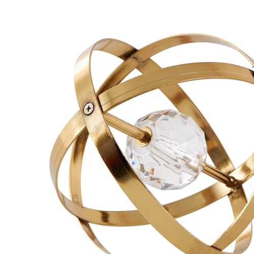 Deco 79 Metal Geometric Decorative Sculpture Orb Home Decor Statues with Acrylic Center, Set of 3 Accent Figurines 8", 6", 4"D, Gold by Deco 79 - Image 4