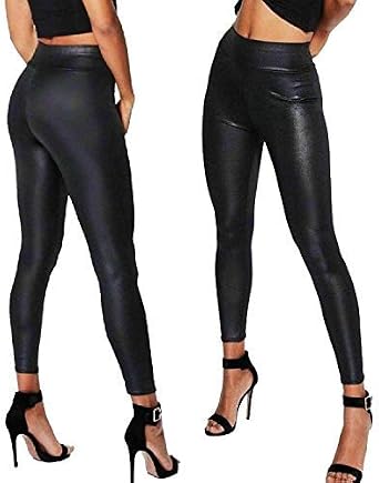 Wet Leather Trousers Faux Women Pants 
