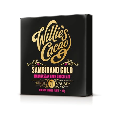 Willies Cacao - 71% Sambirano Dark Chocolate bar - 50g - Notes of Summer Fruits - Single Estate Madagascan Cocoa - Vegan - Artisan Made