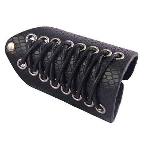 GelConnie Leather Gauntlet Wristband Medieval Bracers Snakeskin Viking Wrist Guards Archery Bracers Wide Arm Armor Cuff for Women Men Halloween Renaissance Costume - Thumbnail 3