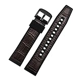 DSGVFNE 22 mm in pelle+banda di guardia silicone adatta for seiko adatto for Skx adattamento for omega for pianta fondamentale for la fibbia del braccialetto rosa-o-o-o-gold(Bamboo-brown-02)