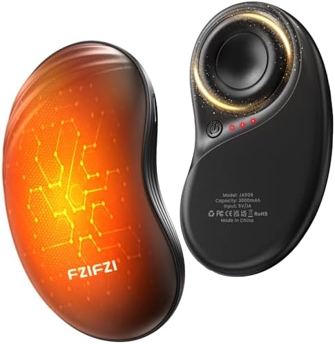 Hand Warmers, Hand Warmer Rechargeable 2 Pack 6000mAh with Spinning Stress Relief Design Pocket Warmer, 2 in 1 Magnetic Electric Handwarmers Portable for Golf, Camping, Hunting, Outdoor, Men, Women