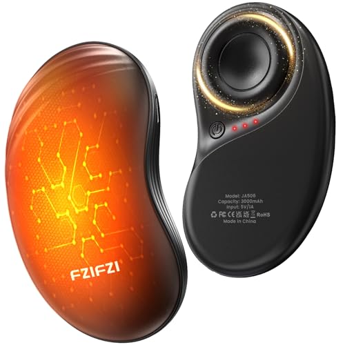 Scaldamani Elettrico 2 Pezzi, Scaldamani Ricaricabile USB 6000mAh, 3 Livelli di Calore Fino a 57°C, Durata, Scalda Mani Portatile Elettrico per Campeggio, Sci, Golf, Esterno, Regalo di Natale