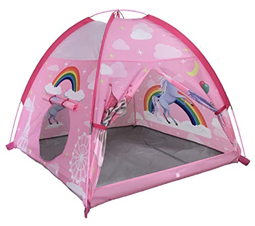 MountRhino Unicorn Play Tent Playhouse for Girls Indoor Outdoor Pink Princess Castle Kids