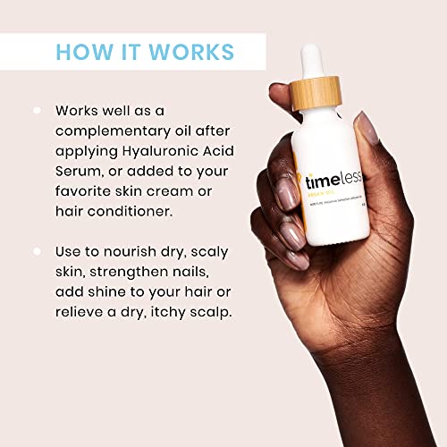 Timeless Skin Care Argan Oil 100% Pure - 1 Oz - Heal And Repair Dry Skin, Hair & Nails - Packed With Vitamin E - All Natural - Recommended For Dry To Normal Skin Types #TOP3