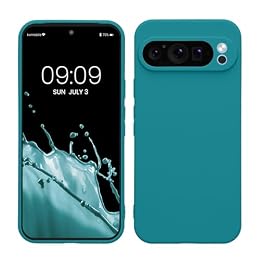 kwmobile Case Compatible with Google Pixel 9 Pro XL Case - Protective Slim TPU Phone Cover - Soft Matte Finish - Teal Matte