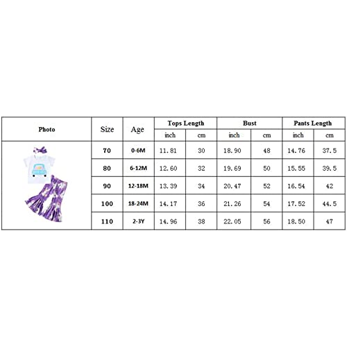 Toddler Baby Girl Easter Outfits Short Sleeve Letter Print T-Shirt Bunny Flared Pant Sets Headband Summer Clothes Set (A-Purple, 6-12 Months) #TOP6