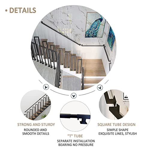 Rampes d'escalier intérieures et extérieures avec poteaux de clôture en métal - 3