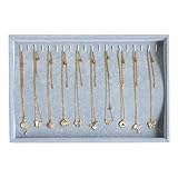 Wuligirl Velvet Stackable 20 Hooks Necklace Organizer Necklace Storage Display Tray Jewelry Holder Tray Showcase (Necklace)