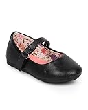 Little Angel DC39 Girl Leatherette Round Toe Classic Mary Jane Flat (Toddler/ Infant) - Black (Size: