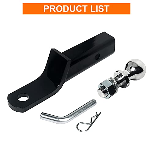 Sulythw Trailer Hitch Ball Mount, Towing Hitches With 2 Inch Ball, 5,000 Lbs Trailer Hitch Receiver Standard Class Ⅲ, 2" Drop And 1/2" Rise #TOP6