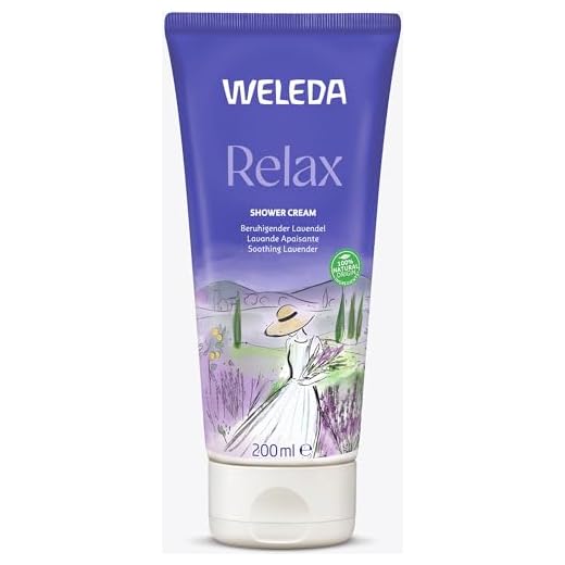 WELEDA Bio Relax Duschgel vegan - Naturkosmetik Aroma Shower Duschseife für Frauen & Männer mit Lavendel / Bergamotte Duft, Natürliche Hautpflege Dusche zur Reinigung von Gesicht & Körper (1x 200ml)