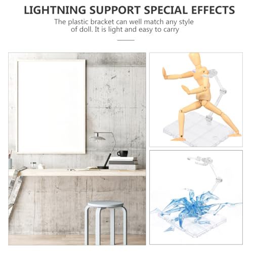iplusmile Action Figure Stand Accessories: Effects Assembly Display Holder Base Doll Model Support Stand Compatible with HG RG SHF Stand 1/144, Blue