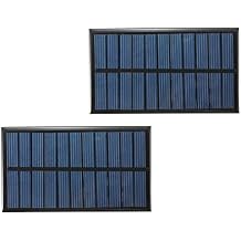 Treedix 2pcs 5.5V 1.6W Polysilicon Solar Panel Glue Solar Cell Battery Charger DIY Solar Product Mini Small Solar Panel Module Kit Polycrystalline Silicon Encapsulated in Waterproof Resin 1.6W