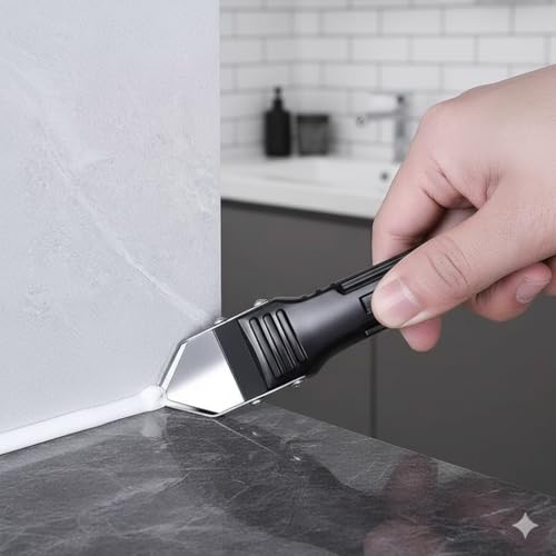 3-in-1 Silicone Caulking Tool with ABS Head – Ideal for Sealing, Cleaning, and Scraping Glue – Durable Plastic Handle for Easy Use, Caulking Tool, Ergonomic Handle
