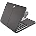 MOSISO PU Leather Case Only Compatible MacBook 12 Inch with Retina Display A1534 (Version 2017/2016/2015), Premium Quality Book Folio Protective Stand Cover Sleeve, Black