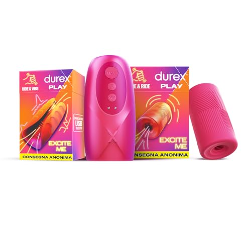 Durex Masturbatore Maschile, Sex Toy Waterproof per Uomini Morbido con Nervature + Durex Masturbatore Vibrante, Sex Toy per Uomini per Sensazioni Intense