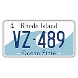Panguru Replica License Plate of US States, Embossed Novelty Metal Number Tags, Prop Car Registration Plates, 12x6 Inches (Rhode Island)