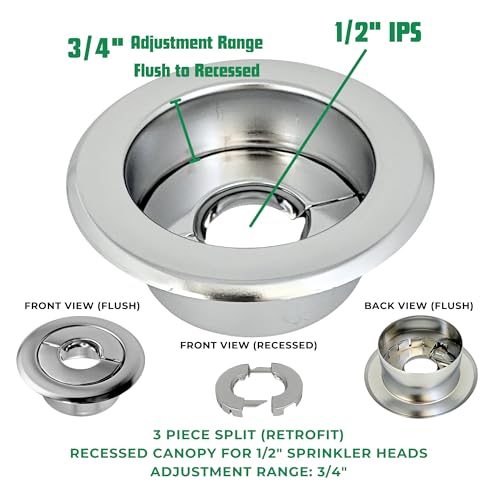 image for Knupp Co. Retrofit Recessed Fire Sprinkler Escutcheon 1/2 in. IPS - Sp