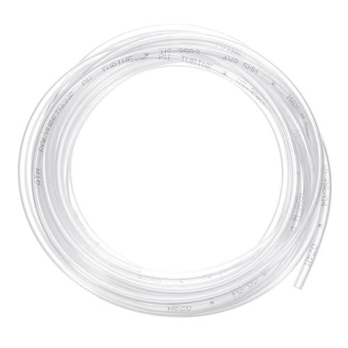 HARFINGTON Pneumatic Tubing Pipe Pu Hose 4mm OD x 2.5mm ID 5 Meters(16.4 FT) Air Compressor PU Polyurethane Line Hose Tube for Air Compressor Water Fluid Transfer, Clear