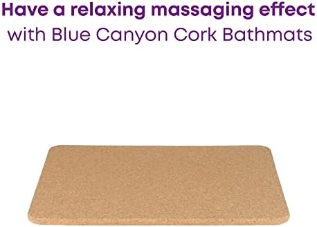 Blue Canyon Natural Cork Bath Mats, Hydrophobic Cork Floormat, Eco-Friendly Durable Wooden Non-slip Bathroom Accessory, Moisture Resistant & Anti-Microbial Bath Corkboard - 12 mm Thickness,46 x 62 cm