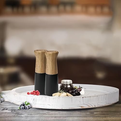 Round Wooden Serving Tray for Decor, 11\" Kitchen Table Centerpieces Decor Decorative Tray, Farmhouse Dining Table Centerpiece Tray, Kitchen&Home Decor Accessories for Table - Thumbnail 4