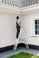DRABEST 3-teilige Aluminium-Basisleiter für Zuhause - 3 x 7 Stufen - Leichte Aluminium-Leiter - Klappbare Leiter für Zuhause - Belastbarkeit 150 kg - 46 x 190 x 13 cm – Ansicht 4
