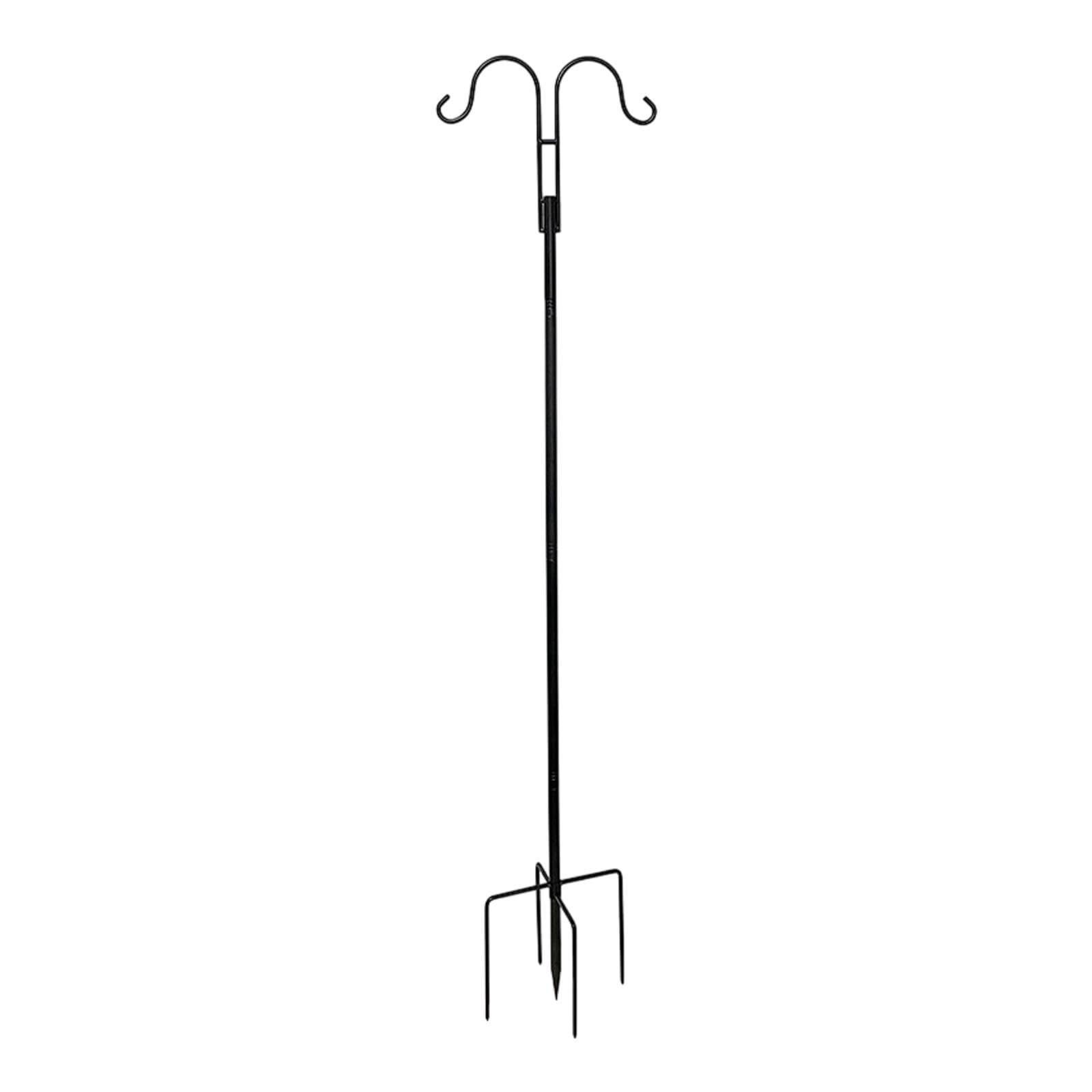 Shepherds Hook Holder Heavy Duty Garden Stake for Lantern Flower Basket 4 Section