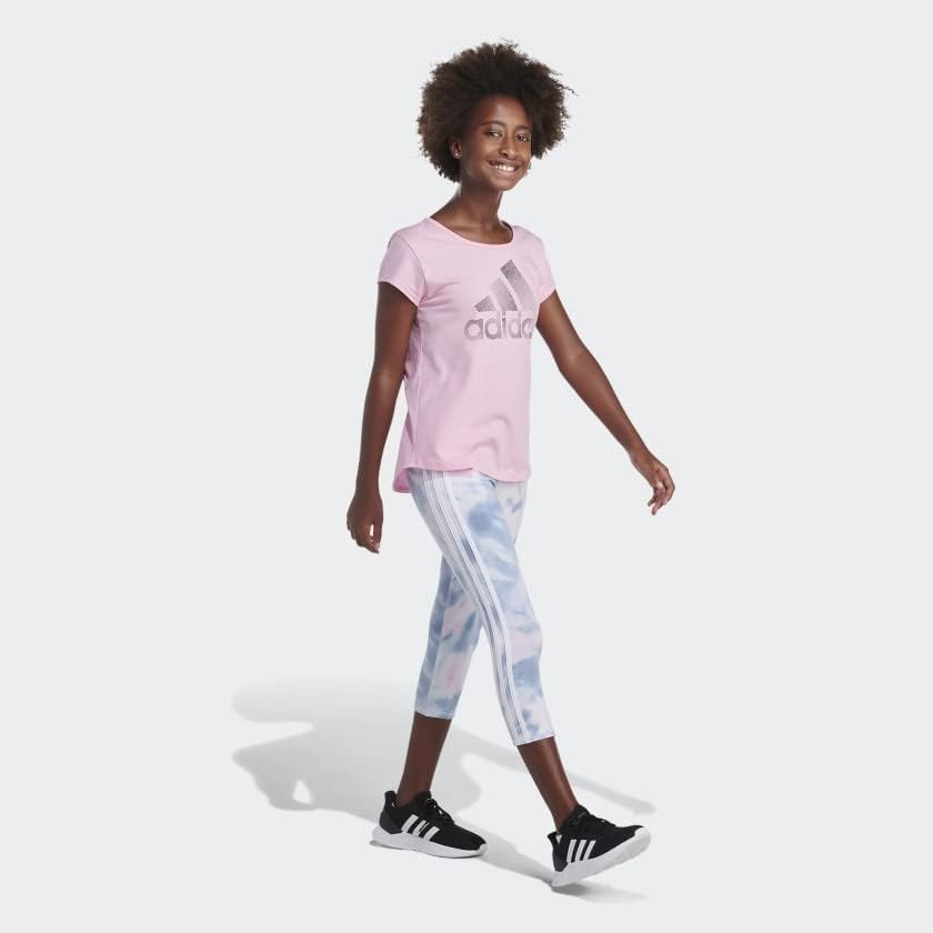 Miniatura 3 de adidas Girls' 78 Cotton 3 Stripe Allover Print Tight