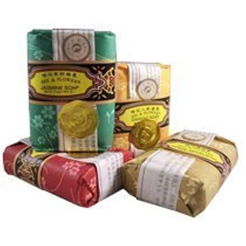 Bee And Flower Mixed Soap 4 Pack Set - 2.65 Oz Bars (Jasmine, Rose, Ginseng, And Sandalwood) #TOP8