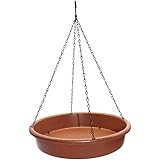 Tubayia Vogelbad zum Aufhängen, Vogelfutterspender, Wassernapf, stabil, wetterfest, Futternapf mit Haken für Terrasse, Baum, Außenbereich, Tauben (Braun)