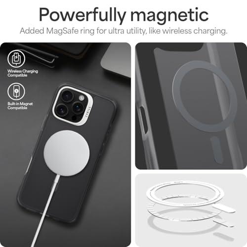 Image of Spigen Cyrill UltraSheer Mag | iPhone 16 Pro Max Case | Black Dark Grey iPhone 16 Pro Max Back Cover | TPU+Poly Carbonate - Space Gray