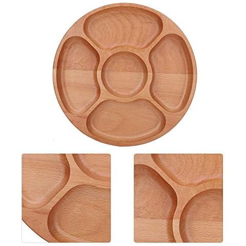 Raguso Wooden Round Dessert Plate, 30cm Cover