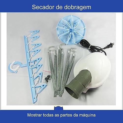 Secadora de Roupas EléTrica DoméStica com Temporizador de 180 Minutos, Secador PortáTil RebatíVel pa