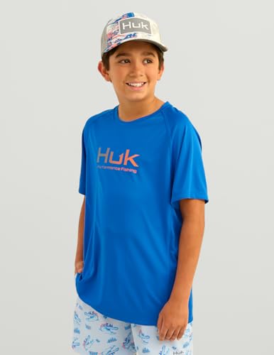 HUK boys Unisex Kids Pursuit Solid Short Sleeve Shirt, Fishing Shirt for Kids2