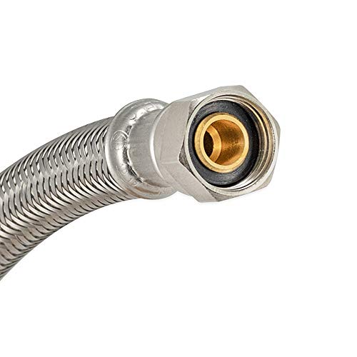 Eastman 12 Inch Flexible Faucet Connector Supply Line, Stainless Steel Braided Hose, 3/8 Inch Compression Outlet X 3/8 Inch Compression Inlet Connection, 48073 #TOP2
