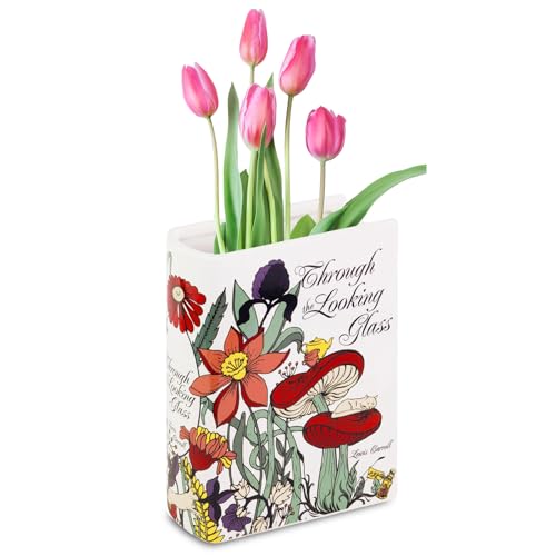 Große Buchförmige Dekorative Vase Keramik Buch Vasen 20.5×13×6.5cm Keramikvasen Für Heimdekoration Dekorative Vase In Buchform Keramik-Buch-Blumenvase Für Wohnzimmer Und Bücherregal