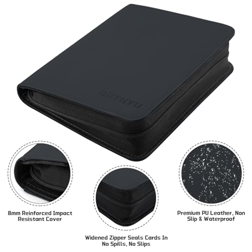 WITHYU Top Loader Binder 4 Pocket, 128 Toploaders Capacity, (Black) by WITHYU - Used condition - Image 5