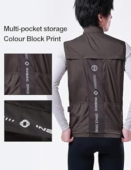 INBIKE Fietsvest voor heren, winddicht, voor de zomer, sport, loopvest, ademend, licht, uv-bescherming, reflecterend, voor dagelijks gebruik, uniseks, Groen, L