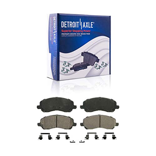 Image of Detroit Axle - Front Brake Pads Right Disc Caliper Replacement for 2007-2014 Chrysler 200 Sebring Avenger Caliber Compass Patriot - 3pc Set