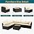 ELEGIBLISS 7 Pieces Patio Furniture Set - Outdoor Sectional Wicker Rattan Furniture with Cushion and Glass Table Patio Conversation Sets for Porch Poolside Backyard Outdoor Sofa Set Modular Sofa
