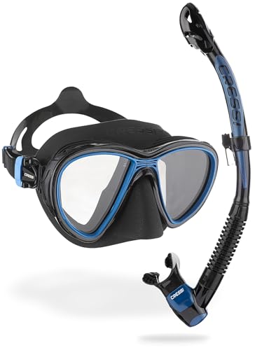 CRESSI �_�C�r���O �}�X�N �� �V���m�[�P�� �Z�b�g [ QUANTUM & ITACA ULTRA DRY ] �����擾�}�X�N�\�����h���C�K�[�h�t���V���m�[�P�� �u���b�N/�u���[ DM405020 �y���K�i�z