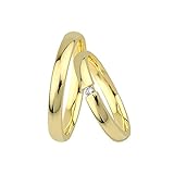 GIORO Trauringe sind bombiert (Softline Innenwölbung) dadurch verbessern sich die Trageeigenschaften. Die Ringe haben eine Breite von 3 mm und 1,5 mm Stärke dazu ein handgefasster 0,02ct W/Si Brillant Stein in einer Spannringoptik, diese fassart ist besonders alltagstauglich, da der Brillant zwischen der Ringschiene eingefasst und dort geschützt wird.