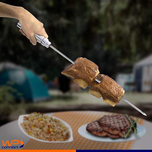 Kit 4 Espetos Aço Inox Cabo em Alumínio Churrasco