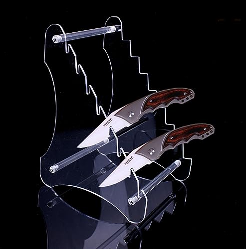 KNIFIUS Eight Layers Heavy Duty acrylic Knife Display Stands,Pocket Knives Easel Holder,Hunting Survival Knife Rack,1 piece