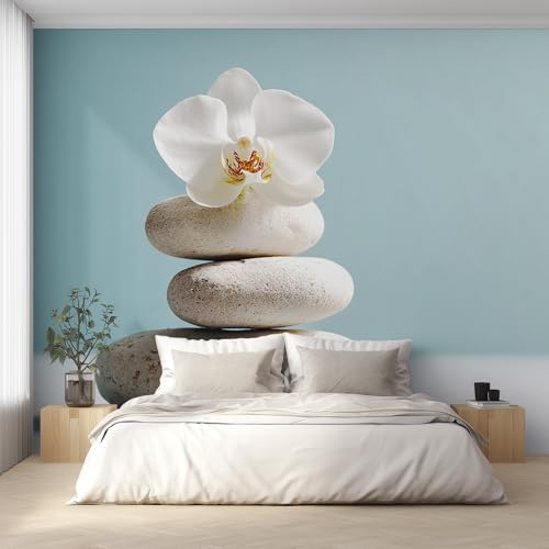 Générique Papier Peint Pierre Zen, Motif Papier Peint Intissé Panoramique Méditation 350x256 Wallpaper Pour Salon Chambre Deco Murale W&97